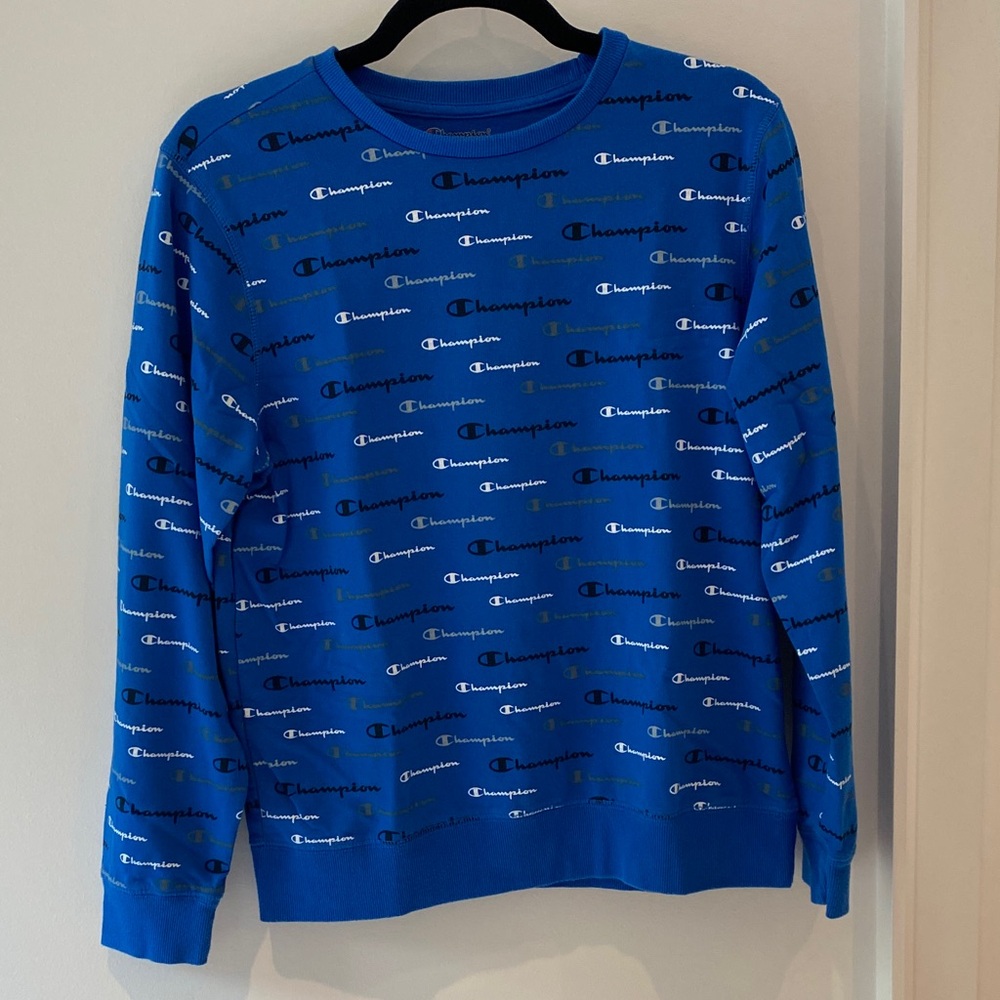Champion Blue Logo Boys Sweater
